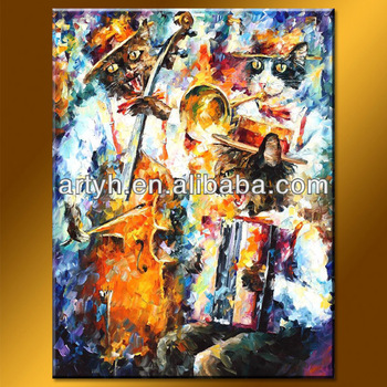 350x350 Hot Selling Knife Style Abstract Cat Painting With Textured - Selling Painting