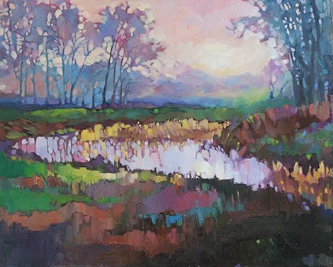 470x376 Semi Abstract Landscape Painting The Walleye - Semi Abstract Painting