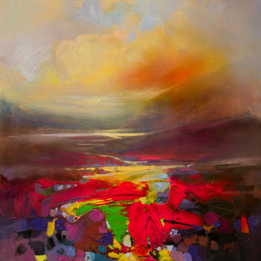 1080x1080 Present Energy Semi Abstract Art Scottish Landscape Painting - Semi Painting