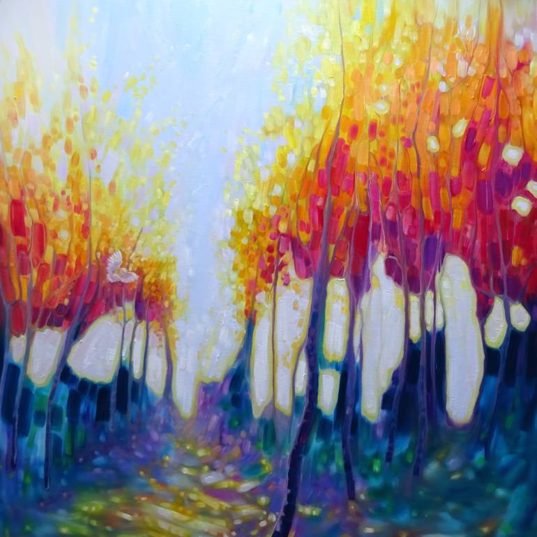 770x770 Saatchi Art The Hunter's Shimmering Forest - Semi Painting