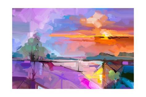 473x315 Abstract Oil Painting Landscape Background. Artwork Modern Oil - Semi Painting
