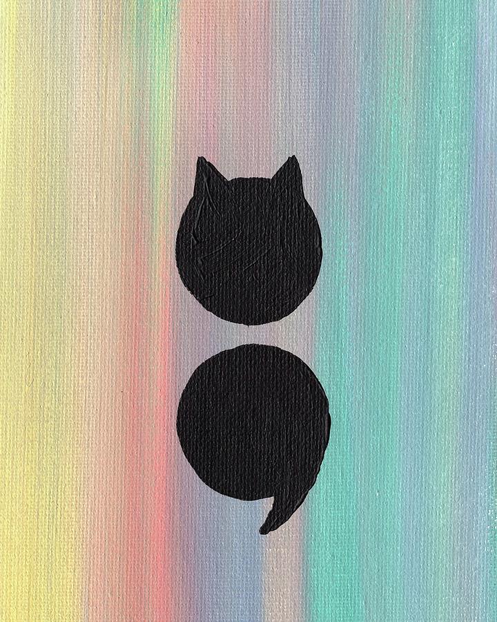 720x900 Semicolon Cat Two Painting By Julia Pierce - Semicolon Painting