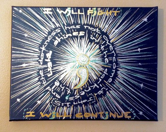 570x456 Semicolon Painting With John 15 Scripture By Artfromtheashessc - Semicolon Painting