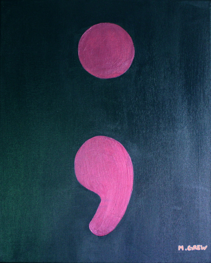 823x1024 The World's Best Photos Of Depression And Semicolon - Semicolon Painting