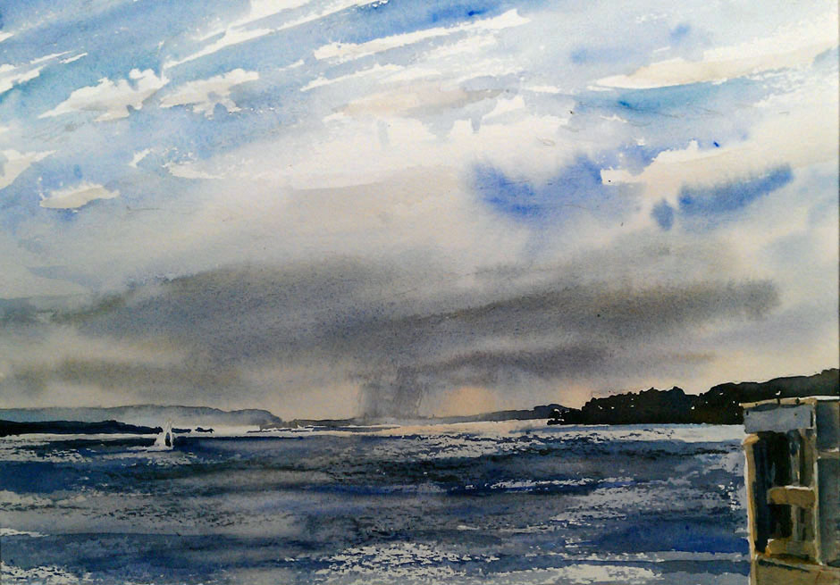 940x655 Changing Weather Seneca Original Watercolor Painting - Seneca Painting