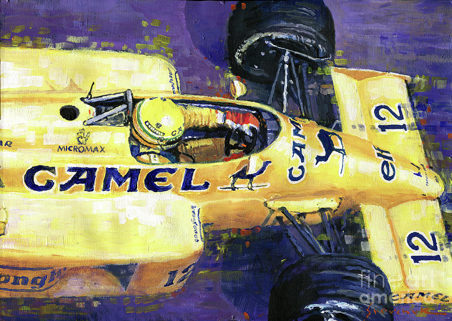900x640 1987 Spa Francorchamps Lotus 99t Ayrton Senna Painting By Yuriy - Senna Painting