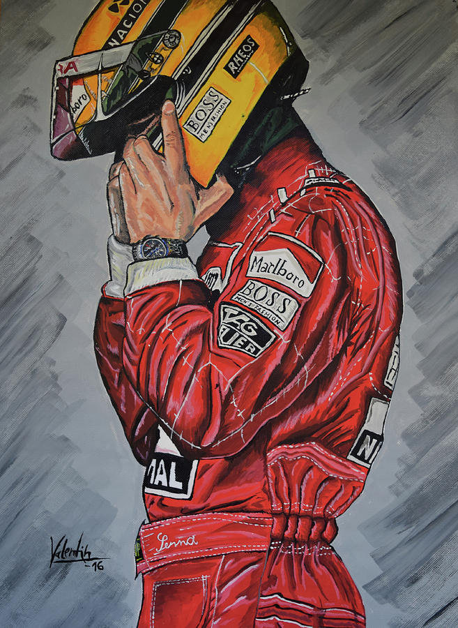 657x900 Ayrton Senna Painting By Valentin Domovic - Senna Painting