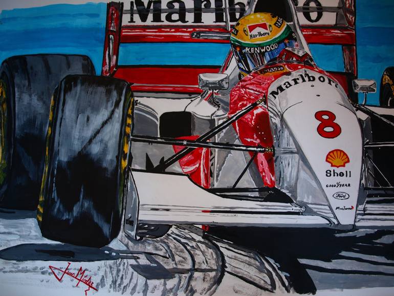 770x578 Saatchi Art Ayrton Senna Monaco 93 Painting By Juan - Senna Painting