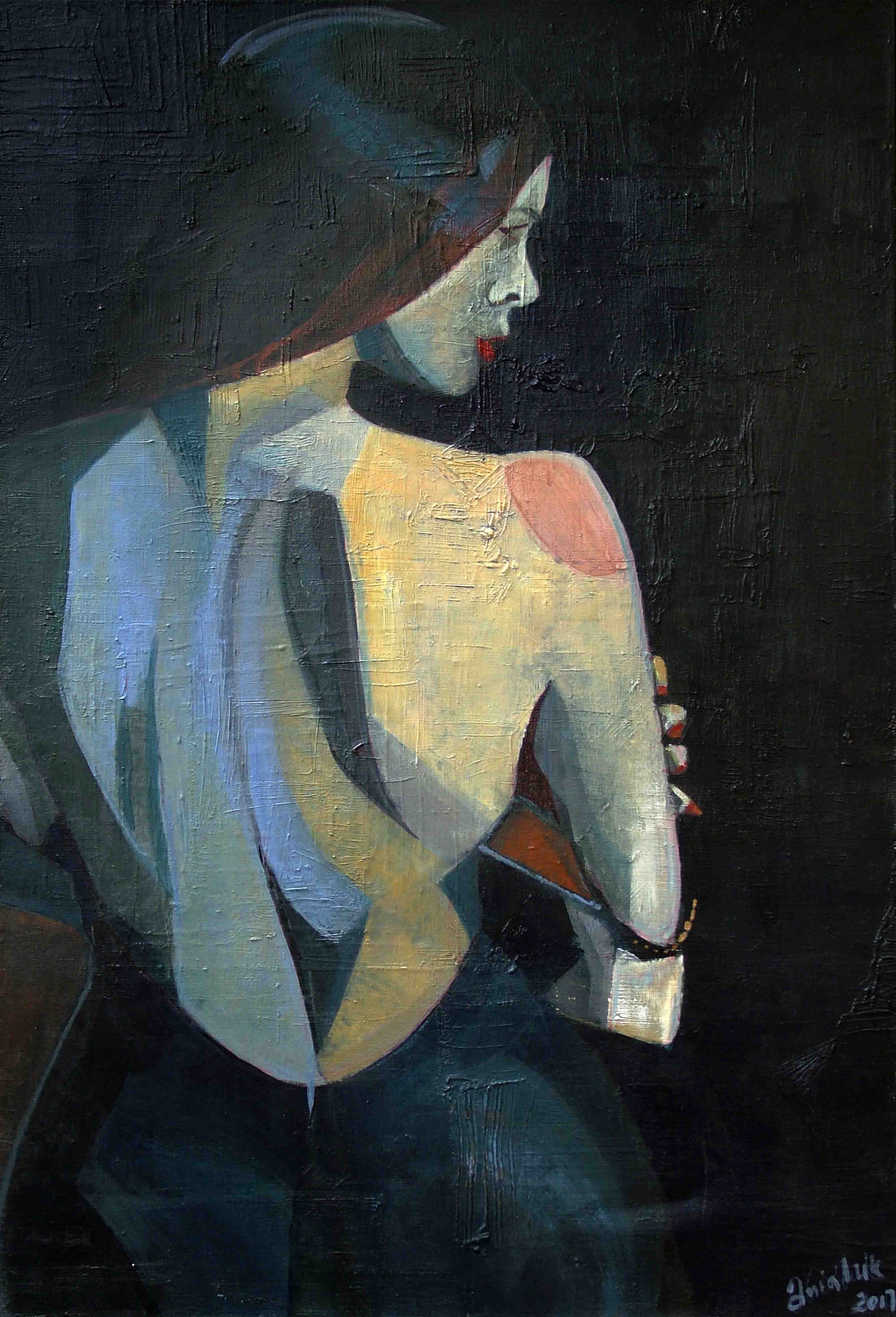 3170x4661 Sensual 3 Painting Of A Mysterious Woman Inspired By Cubism - Sensual Painting