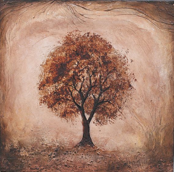 570x566 Original Painting Abstract Apple Tree Canvas Painting By Crearting - Sepia Painting
