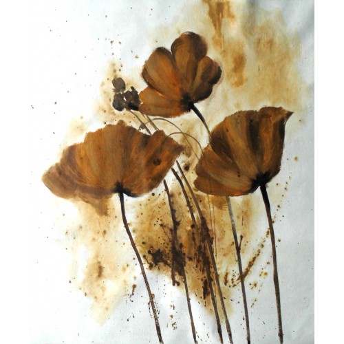 500x500 Sepia Flowers - Sepia Painting