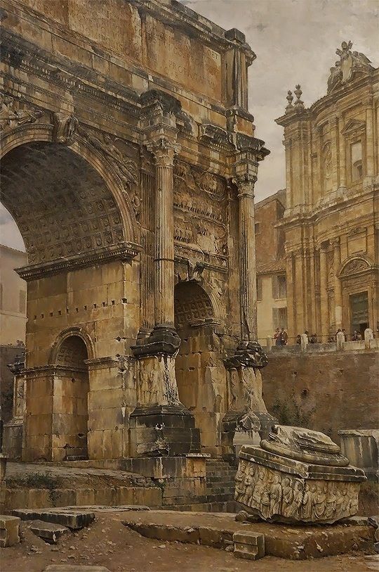 540x813 The Arch Of Septimius Severus, Rome, 1900. Luigi Bazzani (1838 - Septimius Severus Painting