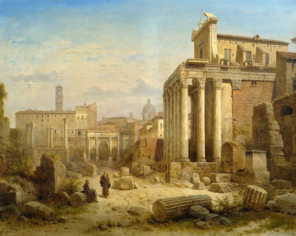 600x480 View Of The Forum Romanum With The Arch Of Septimius Severus - Septimius Severus Painting