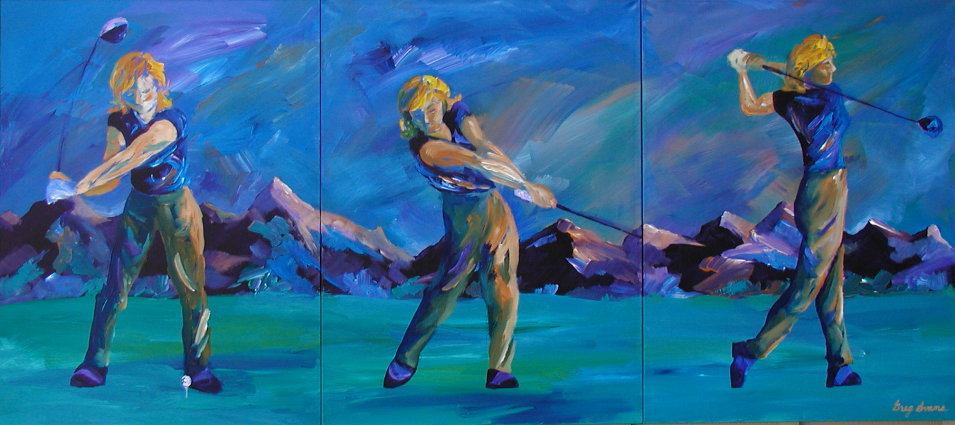 955x425 Golf Art Paintings Art Gallery Of Greg Evans - Sequence Painting