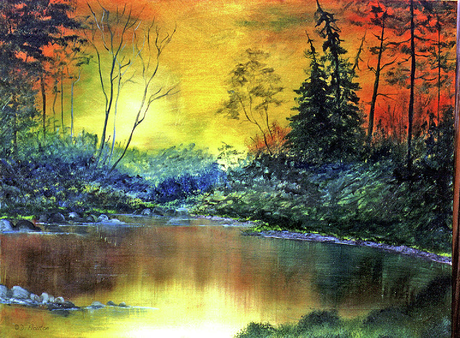 900x661 Wooded Serenity Painting By Dee Flouton - Serenity Painting