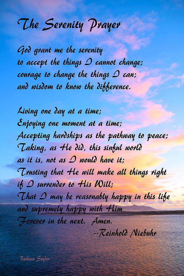 600x900 Red Clouds Over Morro Bay Serenity Prayer Painting By Barbara Snyder - Serenity Prayer Painting