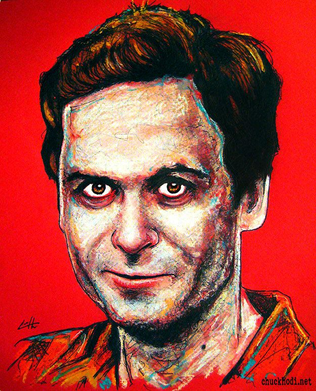 625x773 Ted Bundy - Serial Killer Painting
