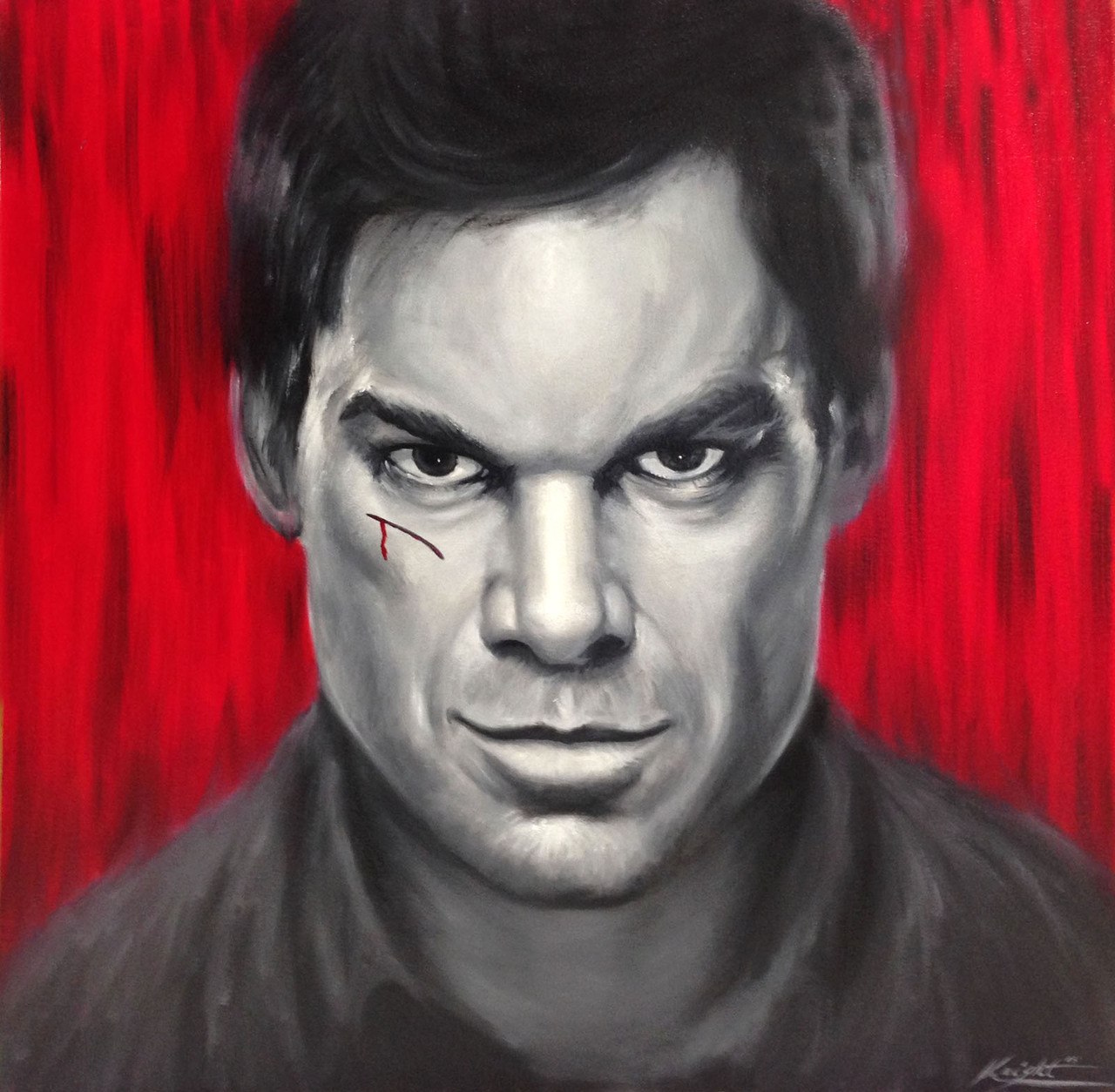 1280x1254 Dexter, Serial Killer, Painting, Art, Oil Painting, Wall Decor - Serial Killer Painting