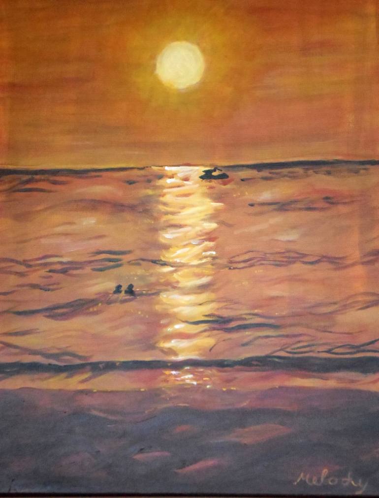 770x1012 Saatchi Art Path To The Setting Sun Painting By Melody Anchietta - Setting Sun Painting