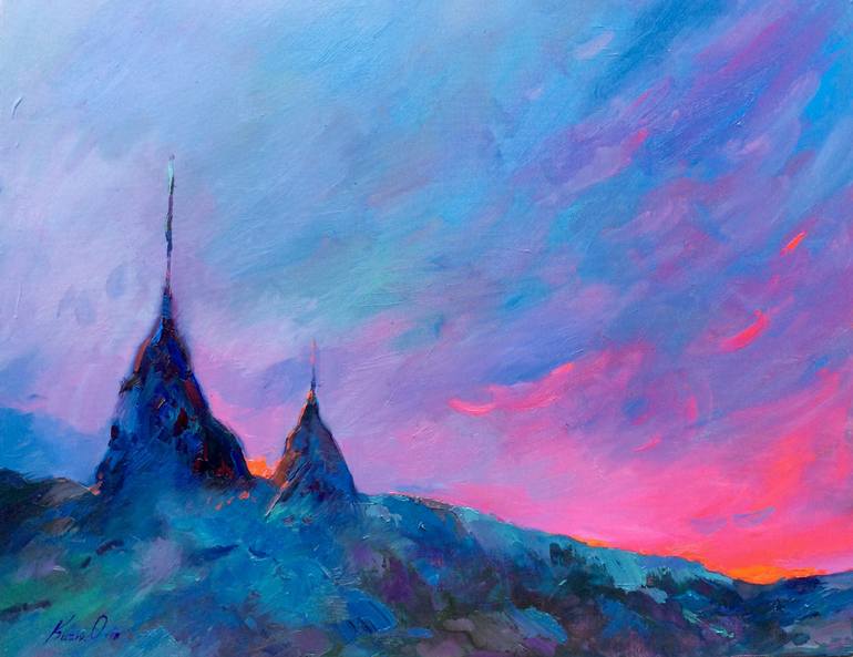 770x593 Saatchi Art Stunning Setting Sun Painting By Orest Vasyl Kuziv - Setting Sun Painting