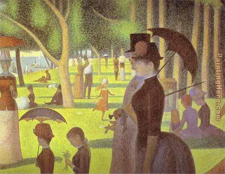 725x560 Georges Seurat A Sunday On La Grande Jatte Detail Painting Anysize - Seurat Painting