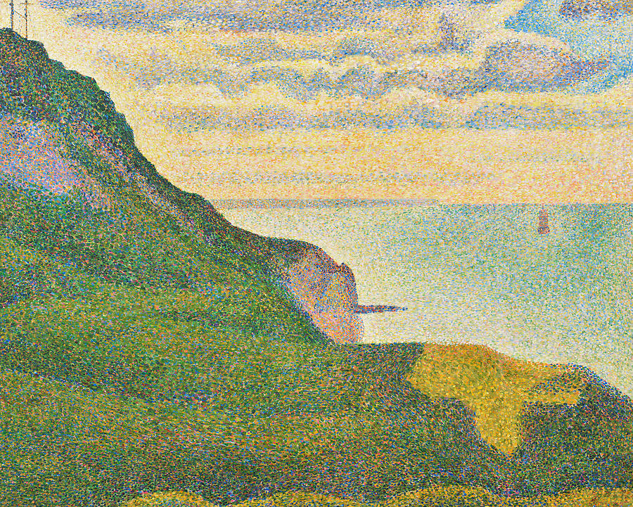900x721 Seascape At Port En Bessin Normandy Painting By Georges Seurat - Seurat Painting