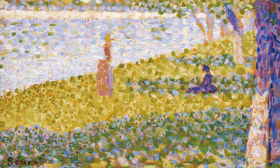 960x577 Georges Pierre Seurat Women On The River Bank Painting - Seurat Painting