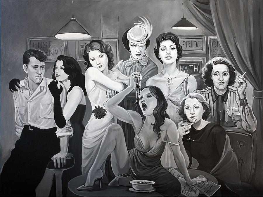 900x675 Seven Deadly Sins Painting By Elizabeth Shafer - Seven Deadly Sins Painting