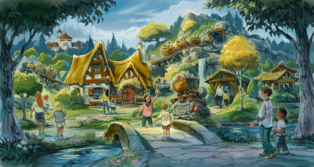 1024x544 Seven Dwarfs Mine Train Concept Art - Seven Dwarfs Painting