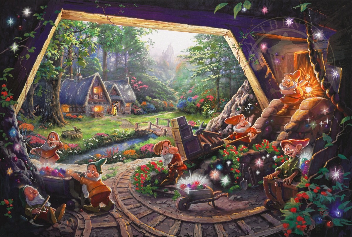 1200x806 Snow White And The Seven Dwarfs - Seven Dwarfs Painting