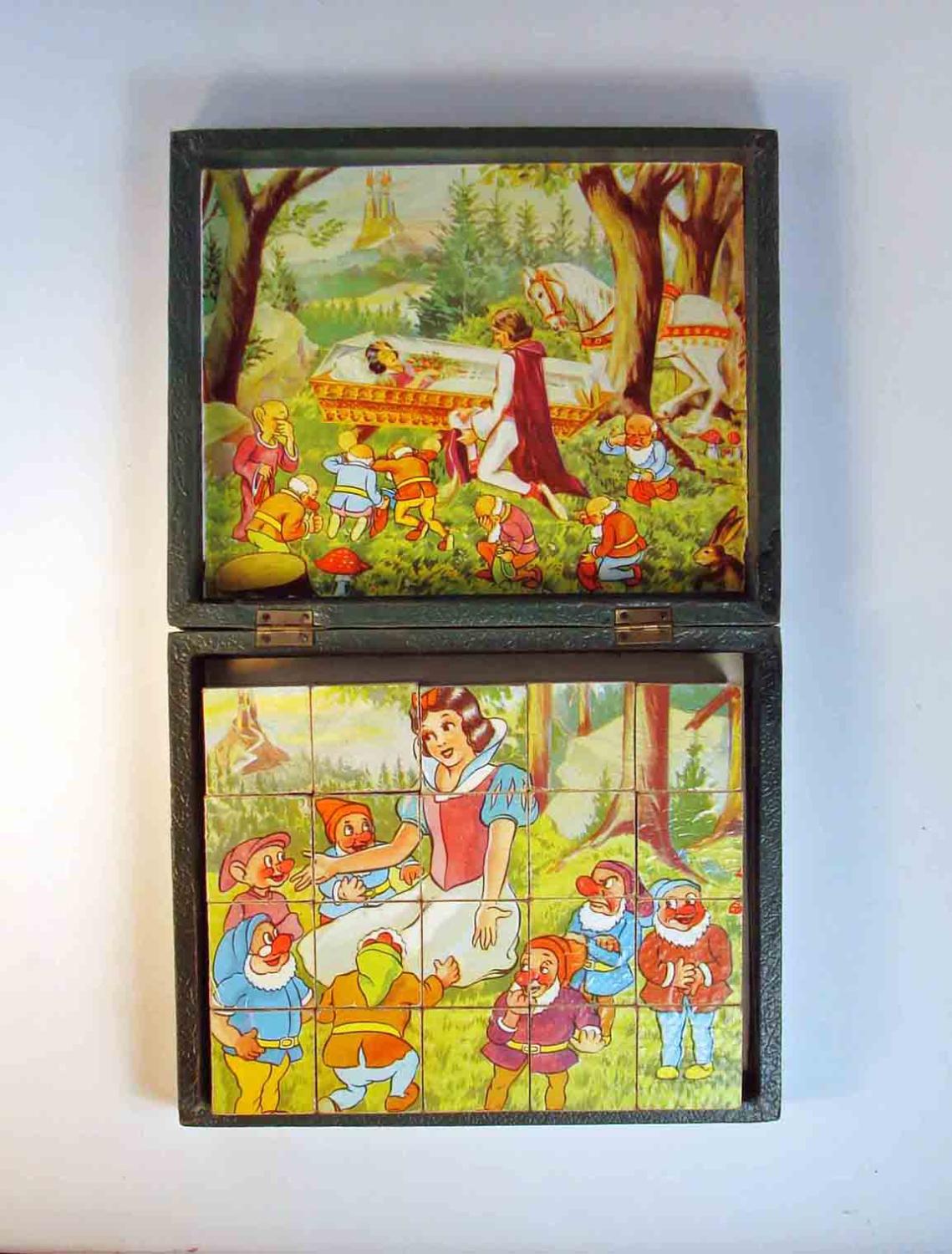 1139x1500 Snow White And The Seven Dwarfs Puzzle Blocks By Disney, Walt - Seven Dwarfs Painting