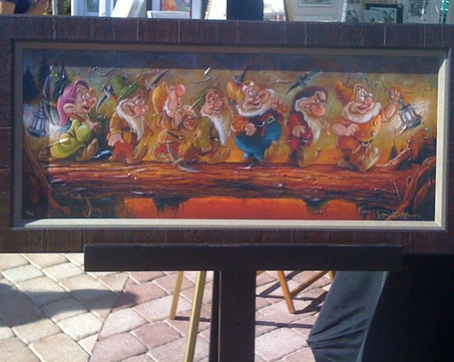 512x408 Downtown Disney The Little Black Rain Cloud - Seven Dwarfs Painting