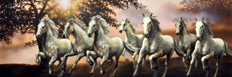 Seven Horses Painting at PaintingValley.com | Explore collection of ...