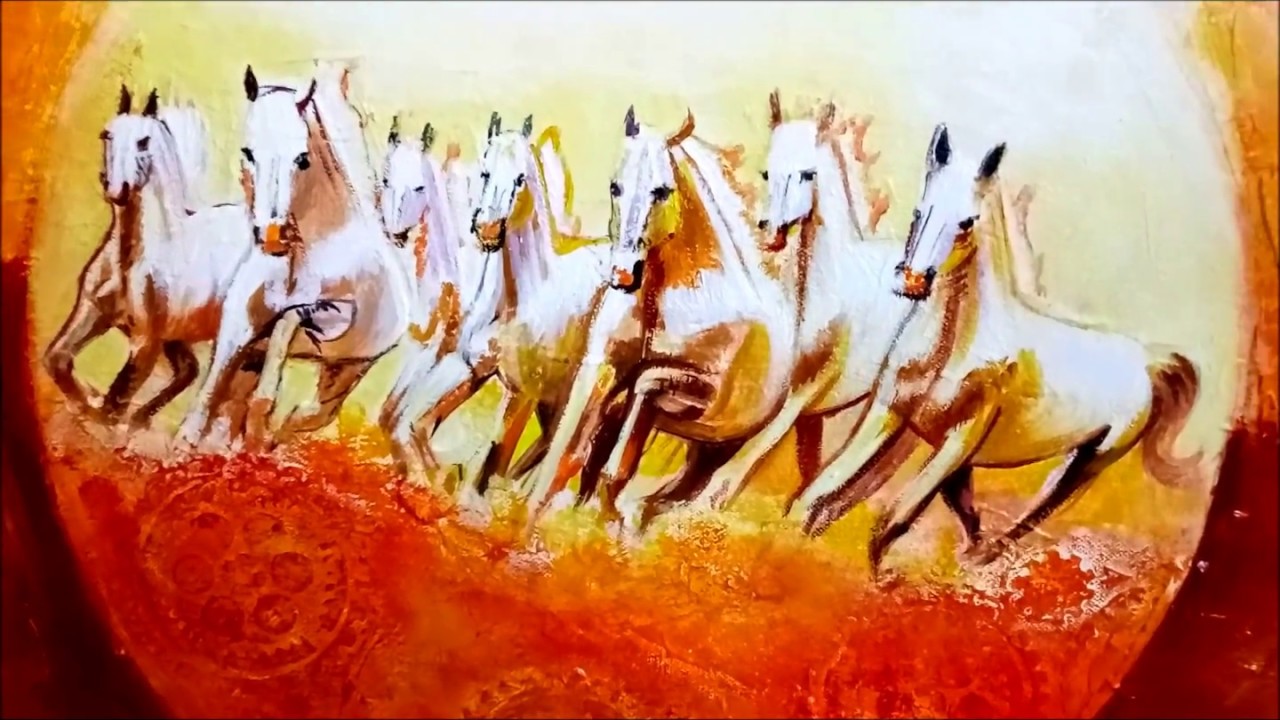 1280x720 Seven Horses - Seven Horses Painting