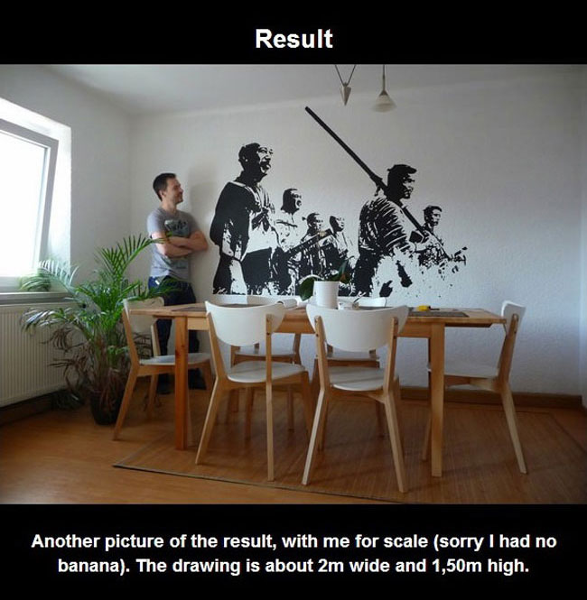 650x665 And That's How You Paint Something Amazing When You Have No - Seven Samurai Wall Painting