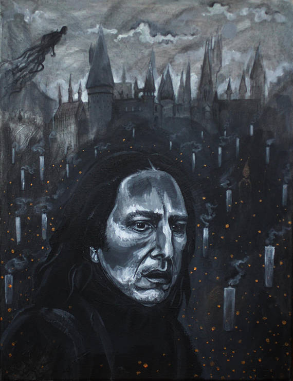 570x743 Sale Severus Snape Original Acrylic Painting On Canvas - Severus Snape Painting