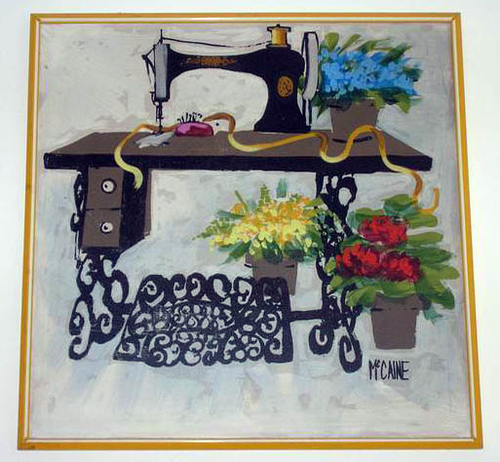 500x462 Sewing Machine Painting This Painting Hangs In A Dress - Sewing Machine Painting