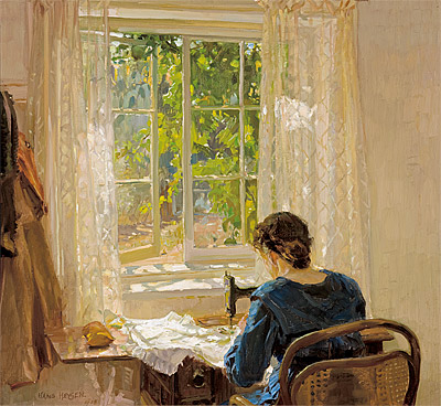 400x368 Hans Heysen - Sewing Painting