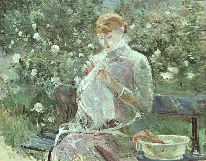 700x548 Oil Painting Reproduction Of Morisot - Sewing Painting