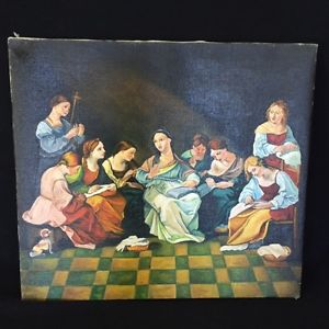 300x300 Original Signed Painting Of Young Women Sewing By Sturman 1969 Ebay - Sewing Painting