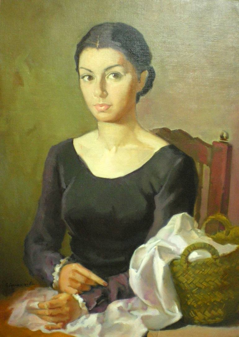 770x1085 Saatchi Art Woman Sewing Painting By Deco Art - Sewing Painting