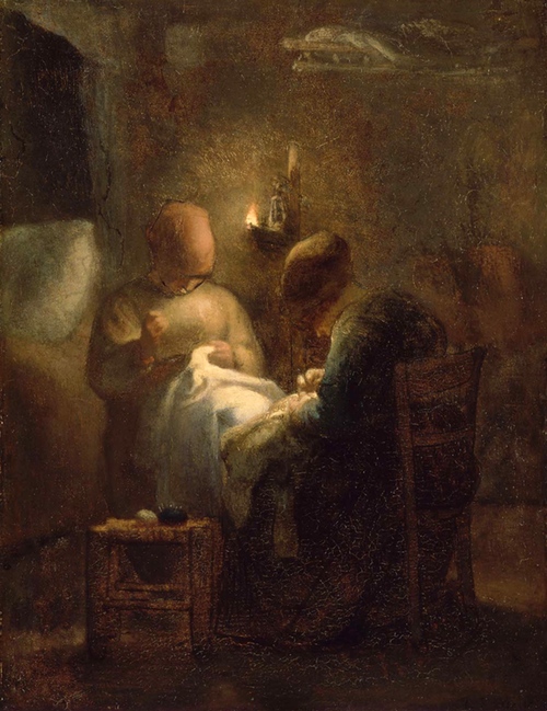 500x649 Sewing Women - Sewing Painting