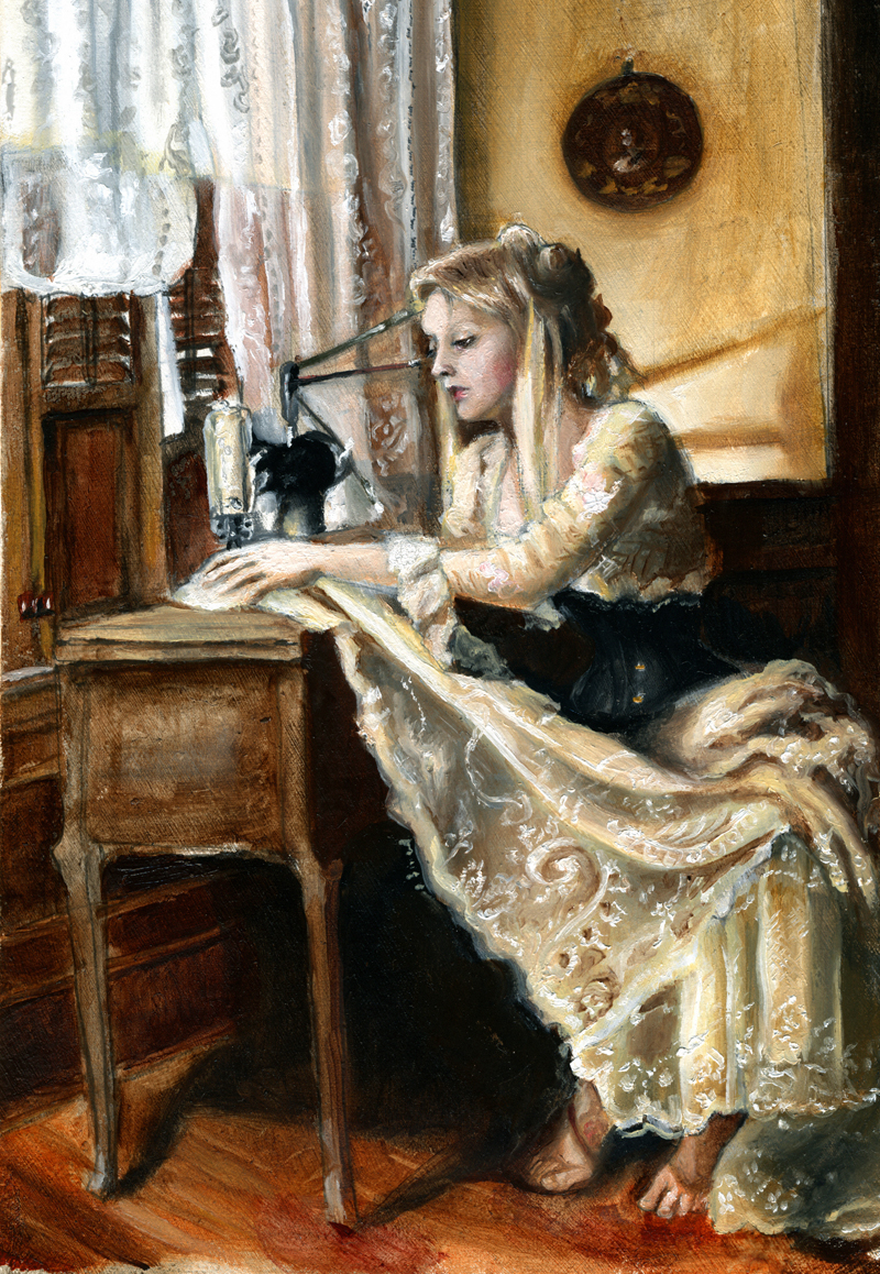 800x1158 Giclee Prints - Sewing Painting