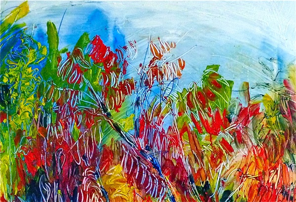 600x409 Top 15 Acrylic Painting Techniques - Sgraffito Painting