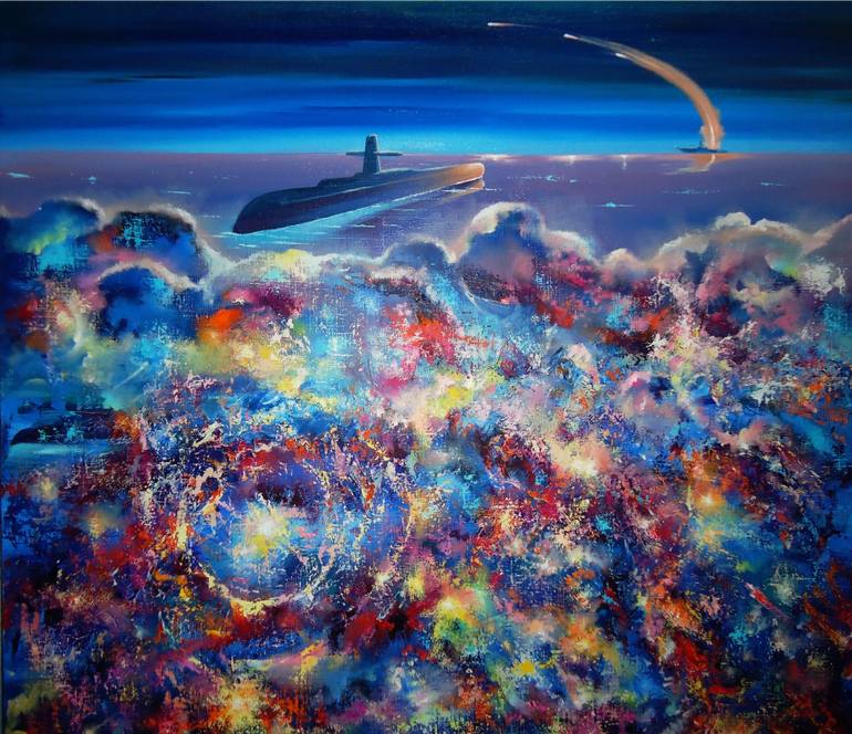 770x664 Saatchi Art Lonely Submarine Painting By Sergey Sh - Sh Painting