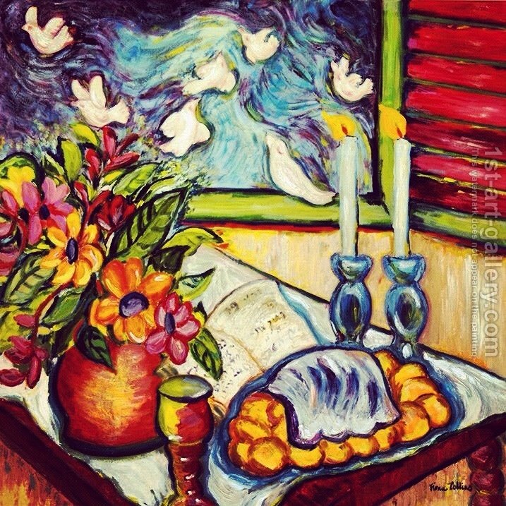 717x717 Shabbat 3 Judaica And Jewish Art Reproduction 1st Art Gallery - Shabbat Painting