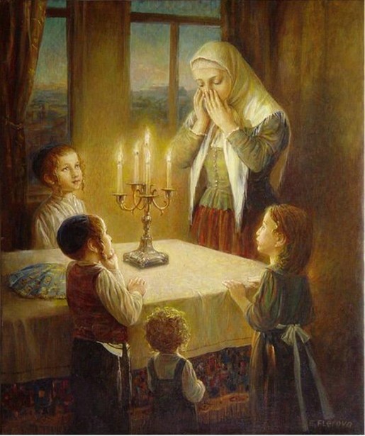515x615 Elena Flerova - Shabbat Painting