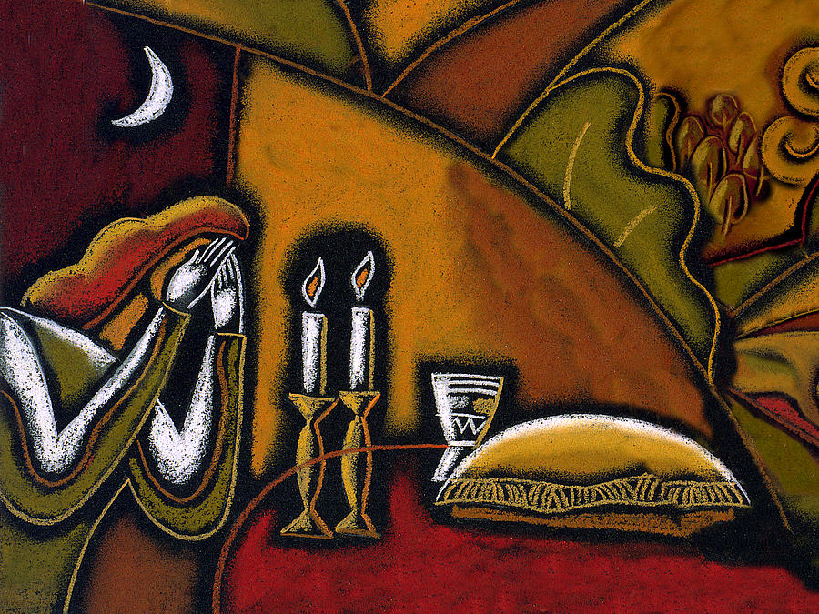 900x675 Shabbat Shalom Painting By Leon Zernitsky - Shabbat Painting