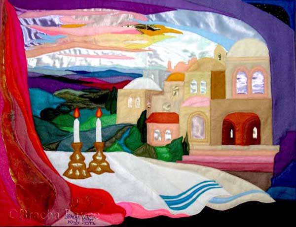 600x461 Shabbat In Purple Bracha Lavee Art Gallery - Shabbat Painting