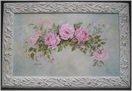 560x386 Original Gail Mccormack Shabby Chic Roses - Shabby Chic Roses Painting